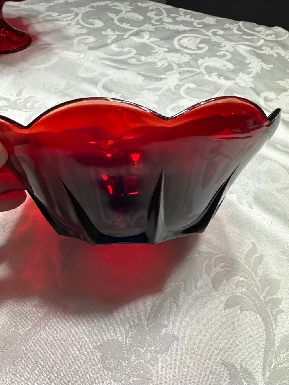 Vtg. Anchor Hocking Royal Ruby red serving bowl. 8” diameter.